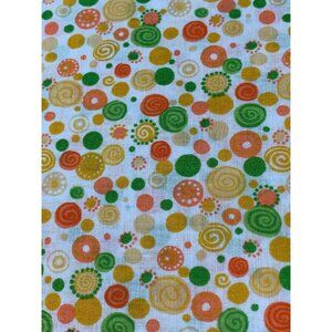 Half Yard Cotton Fabric with Colorful Swirls & Dots